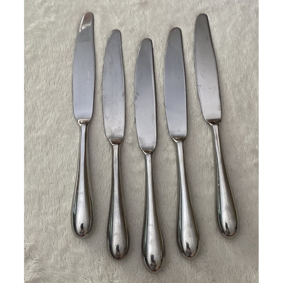 5 Modern Hollow Dinner Knives Gourmet Settings Stainless Alto 18/10 Plain Taper - Picture 1 of 8
